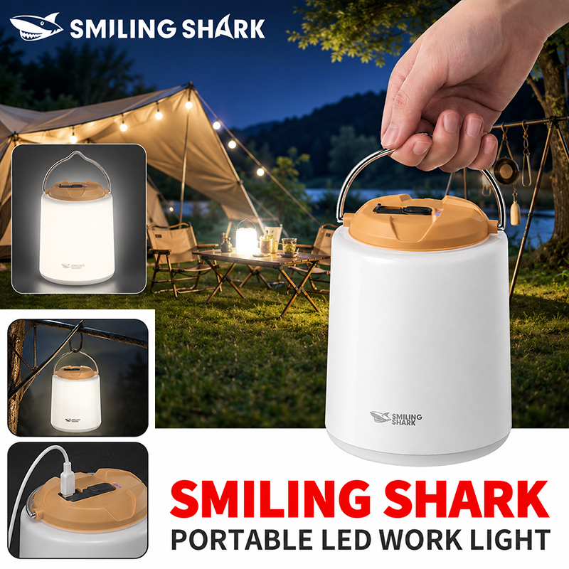 Power Outage Light - 스마일링 샤크 LED 충전식 캠핑 라이트