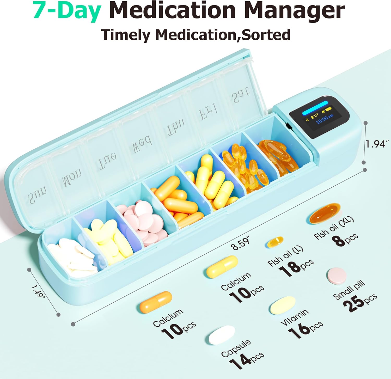 알람 및 블루투스 앱 기능이 있는 스마트 약통, 7일  - Medicine Cabinet Lock 리뷰 및 가격