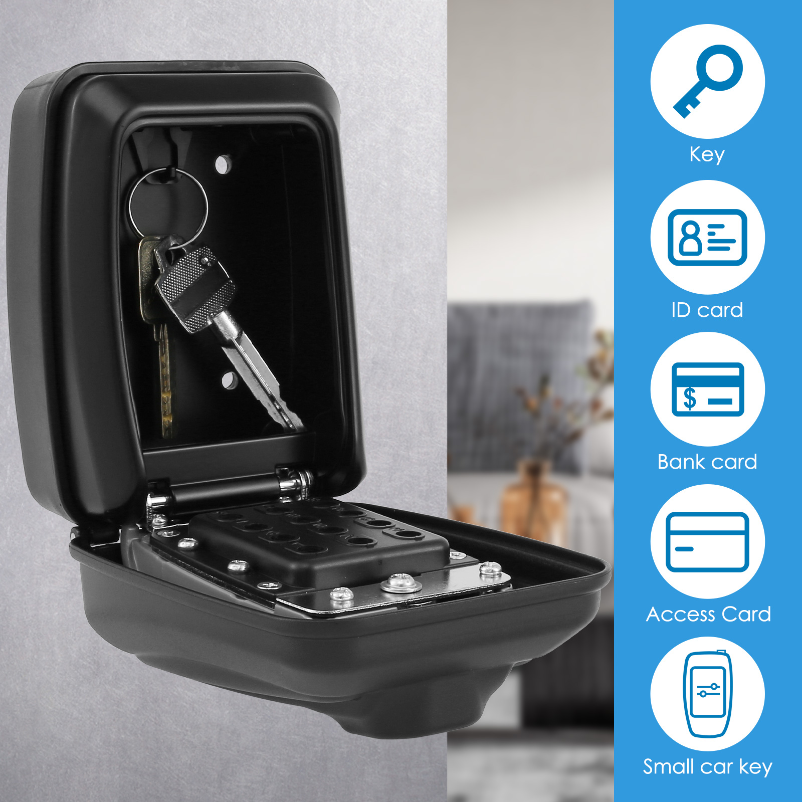 벽 마운트 비밀 코드 보안 키 잠금 상자, 안전한 비밀 - Lockbox Key Secure 리뷰 및 가격
