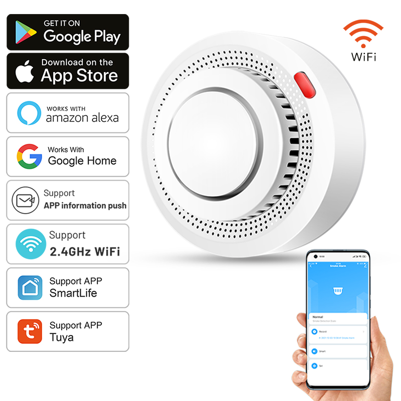 Tuya 스마트 WiFi 연기 감지기 화재 예방 연기  - Smoke Detector Interconnected 리뷰 및 가격