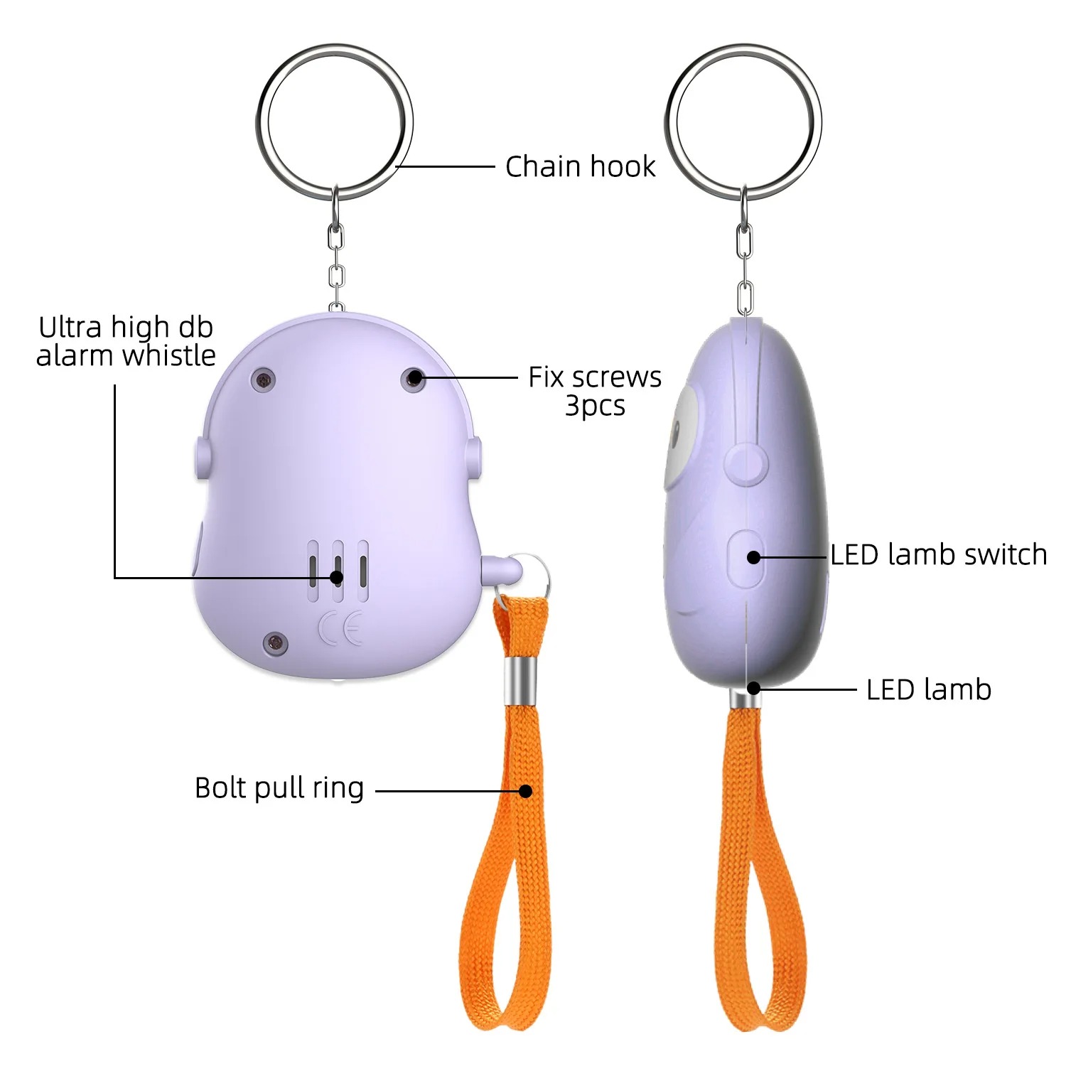 개인 호신용 5종 알람 130dB 호신용 사이렌 안전  - Personal Alarm Keychain 리뷰 및 가격