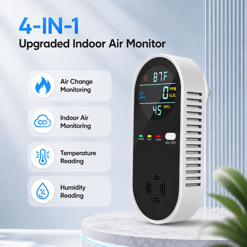 4 in 1 LED 디스플레이 가스 감지기 다기능 안전 - Co Detector Plug 리뷰 및 가격
