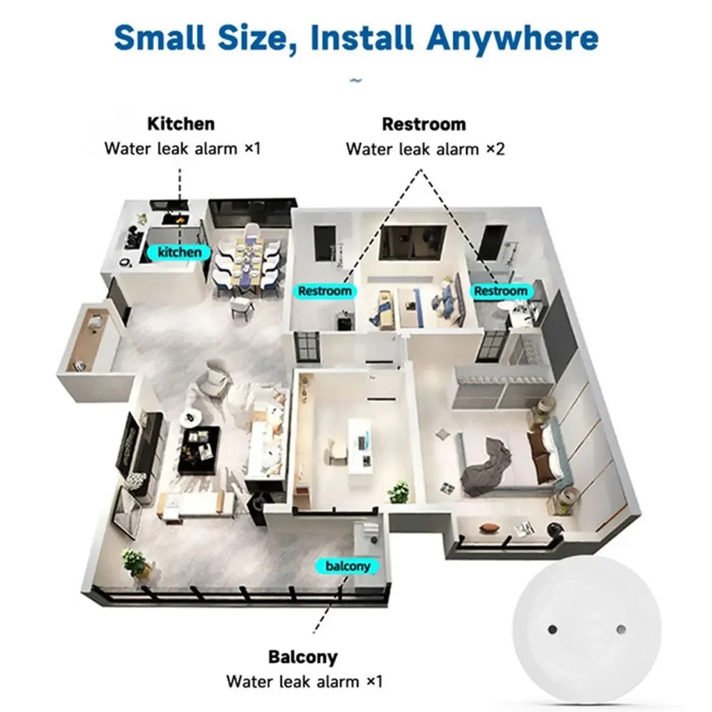 Zigbee3.0 원격 앱 알림 기능이 있는 누수 감지 - Water Alarm Sensor 리뷰 및 가격