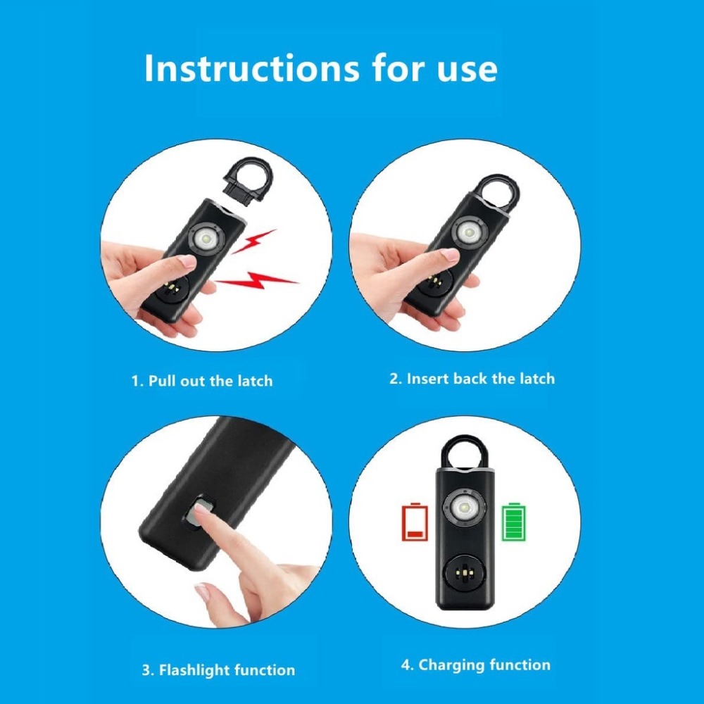 130 높은 DB 안전 사운드 개인 경보 LED 스트로 - Personal Alarm Keychain 리뷰 및 가격