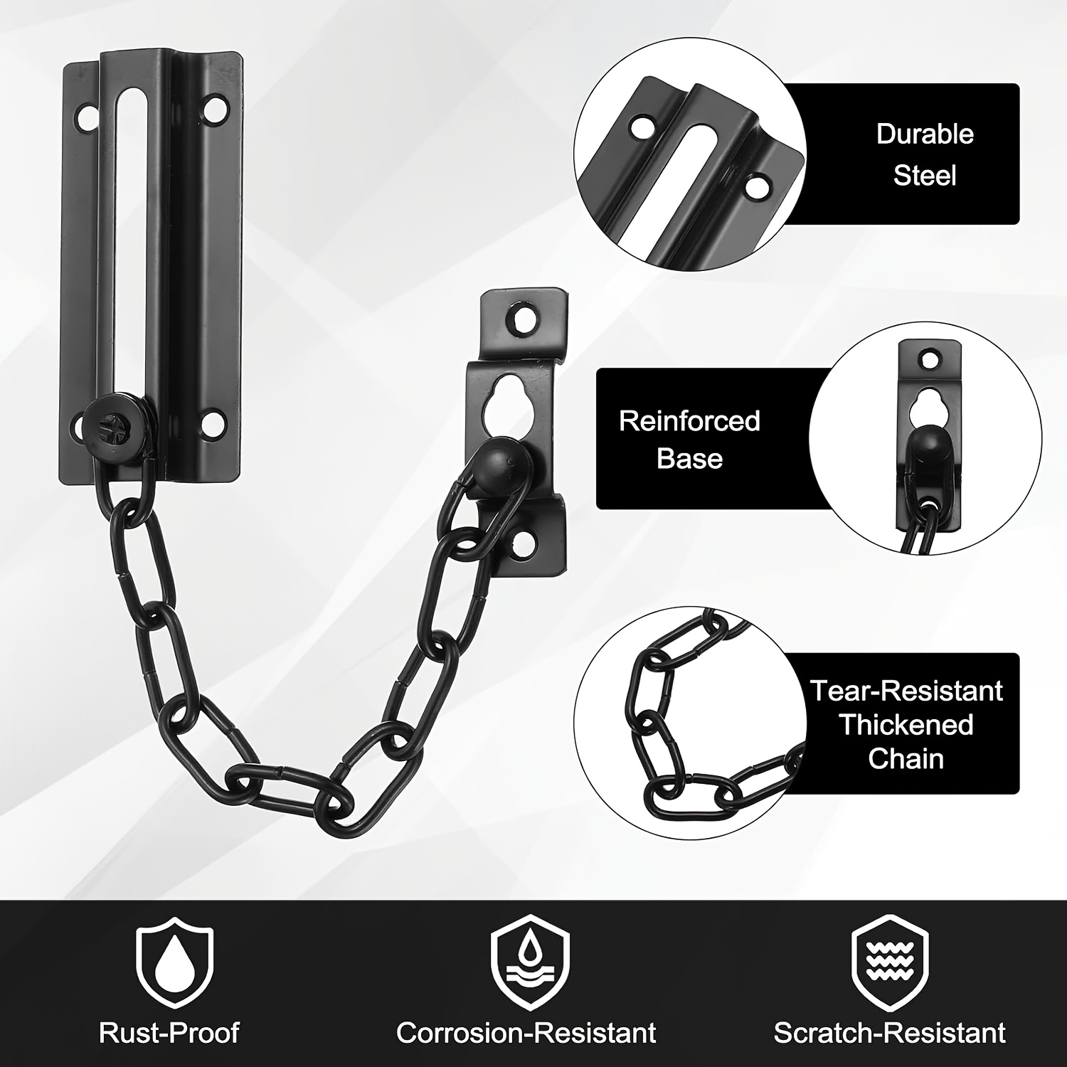 2팩 도어 체인 잠금장치(블랙), 내부 도어용 보안 도 - Security Chain Door 리뷰 및 가격