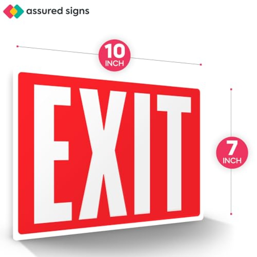출구 표시 스티커, 야광, 10인치 x 7인치, 4팩, - Emergency Exit Sign 리뷰 및 가격